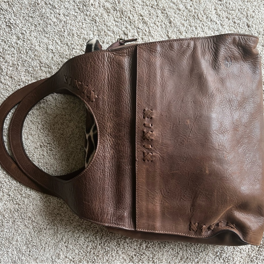 Timberland 100% genuine leather large brown handbag made in Italy
